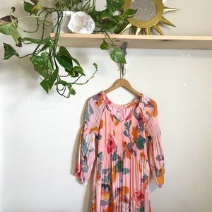 Boho hippie dress pink floral